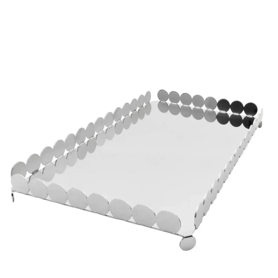 Salvinha Retangular Nanna Inox com Vidro Espelhado Riva