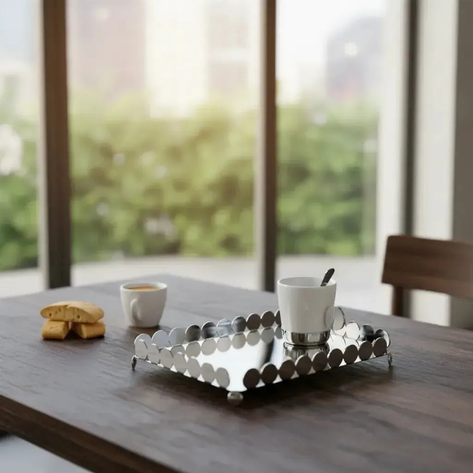 Salvinha Retangular Nanna Inox com Vidro Espelhado Riva