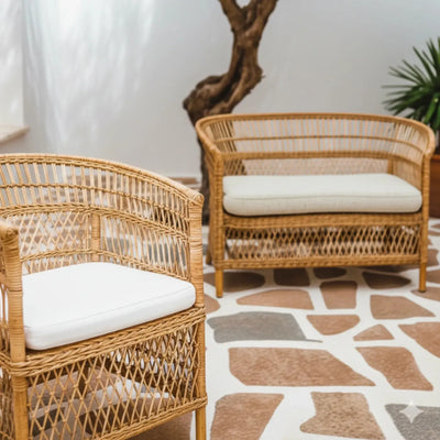 Sofá 2 Lugares Pitrit Rattan Bahali 120x65x82cm