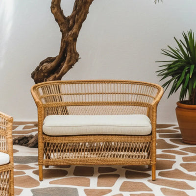 Sofá 2 Lugares Pitrit Rattan Bahali 120x65x82cm