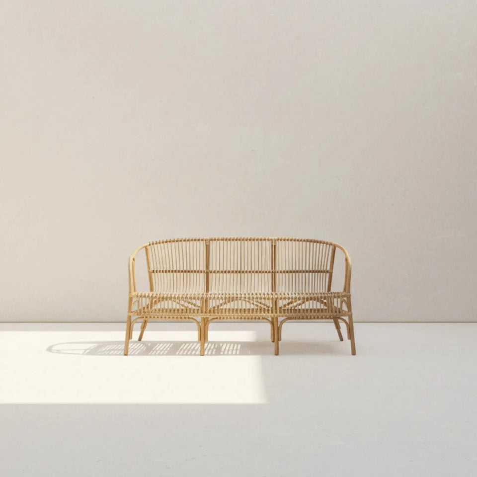 Sofá 3 Lugares Core Rattan Trançado Bahali 180x61x84cm