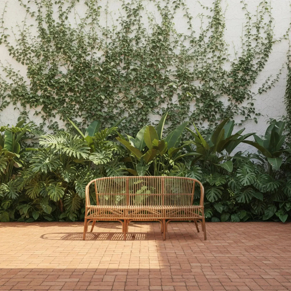 Sofá 3 Lugares Core Rattan Trançado Bahali 180x61x84cm