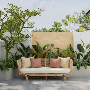 Sofá 3 Lugares Mandola Rattan Trançado Bahali 210x90x70cm