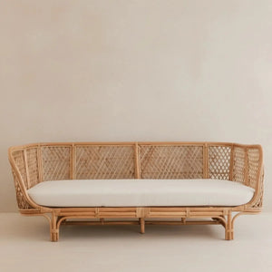 Sofá 3 Lugares Mandola Rattan Trançado Bahali 210x90x70cm