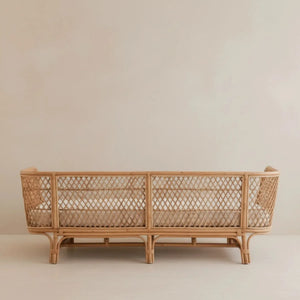 Sofá 3 Lugares Mandola Rattan Trançado Bahali 210x90x70cm