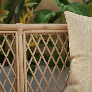 Sofá 3 Lugares Mandola Rattan Trançado Bahali 210x90x70cm