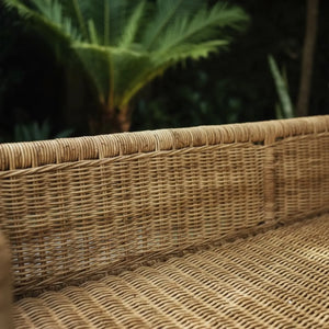 Sofá 3 Lugares Pitrit Rattan Bahali 130x55x75cm