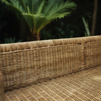 Sofá 3 Lugares Pitrit Rattan Bahali 130x55x75cm