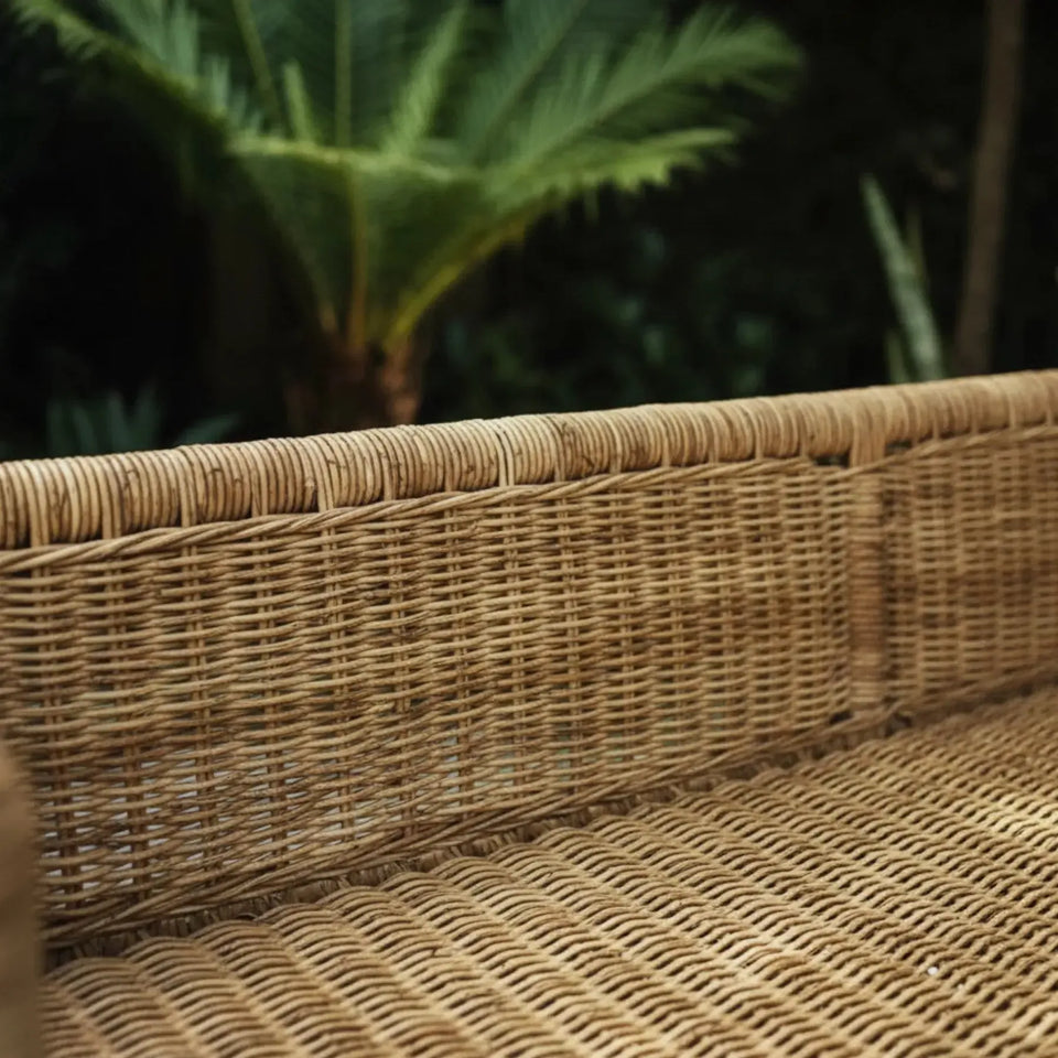 Sofá 3 Lugares Pitrit Rattan Bahali 130x55x75cm