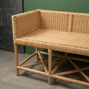 Sofá 3 Lugares Pitrit Rattan Bahali 130x55x75cm