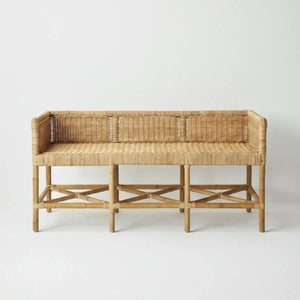 Sofá 3 Lugares Pitrit Rattan Bahali 130x55x75cm