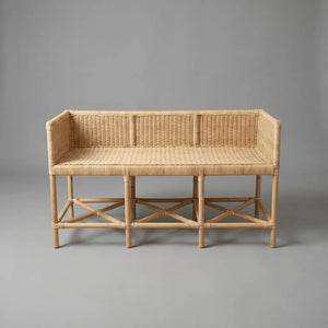Sofá 3 Lugares Pitrit Rattan Bahali 130x55x75cm