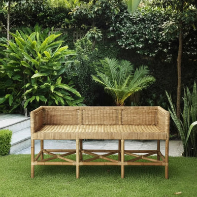Sofá 3 Lugares Pitrit Rattan Bahali 130x55x75cm