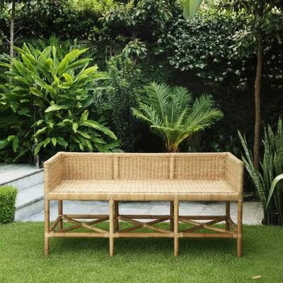 Sofá 3 Lugares Pitrit Rattan Bahali 130x55x75cm