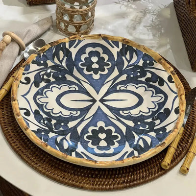 Sousplat Cerâmica Dolce Mare Azulejo Português Azul 34,5cm Maison Blanche