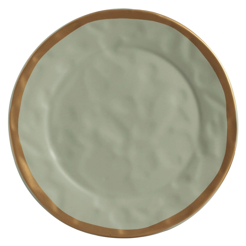 Sousplat Cerâmica Verde com Filete Amassada Cerâmica 34cm Scalla