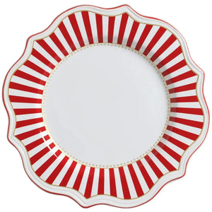 Sousplat de Cerâmica Vermelho Filete Dourado Christmas Charm 33cm Scalla