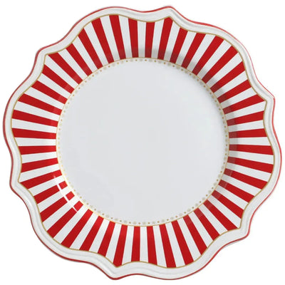 Sousplat de Cerâmica Vermelho Filete Dourado Christmas Charm 33cm Scalla