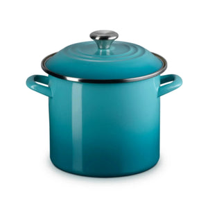 Stockpot Aço Esmaltado Azul Caribe com Pegado Aço Inox 7,6L 22cm Le Creuset