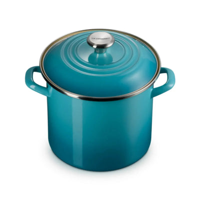 Stockpot Aço Esmaltado Azul Caribe com Pegado Aço Inox 7,6L 22cm Le Creuset