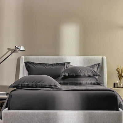 Super Fronha Doppio 300 Fios Cetim 100% Algodão Egípcio Chumbo 50x90cm Trussardi