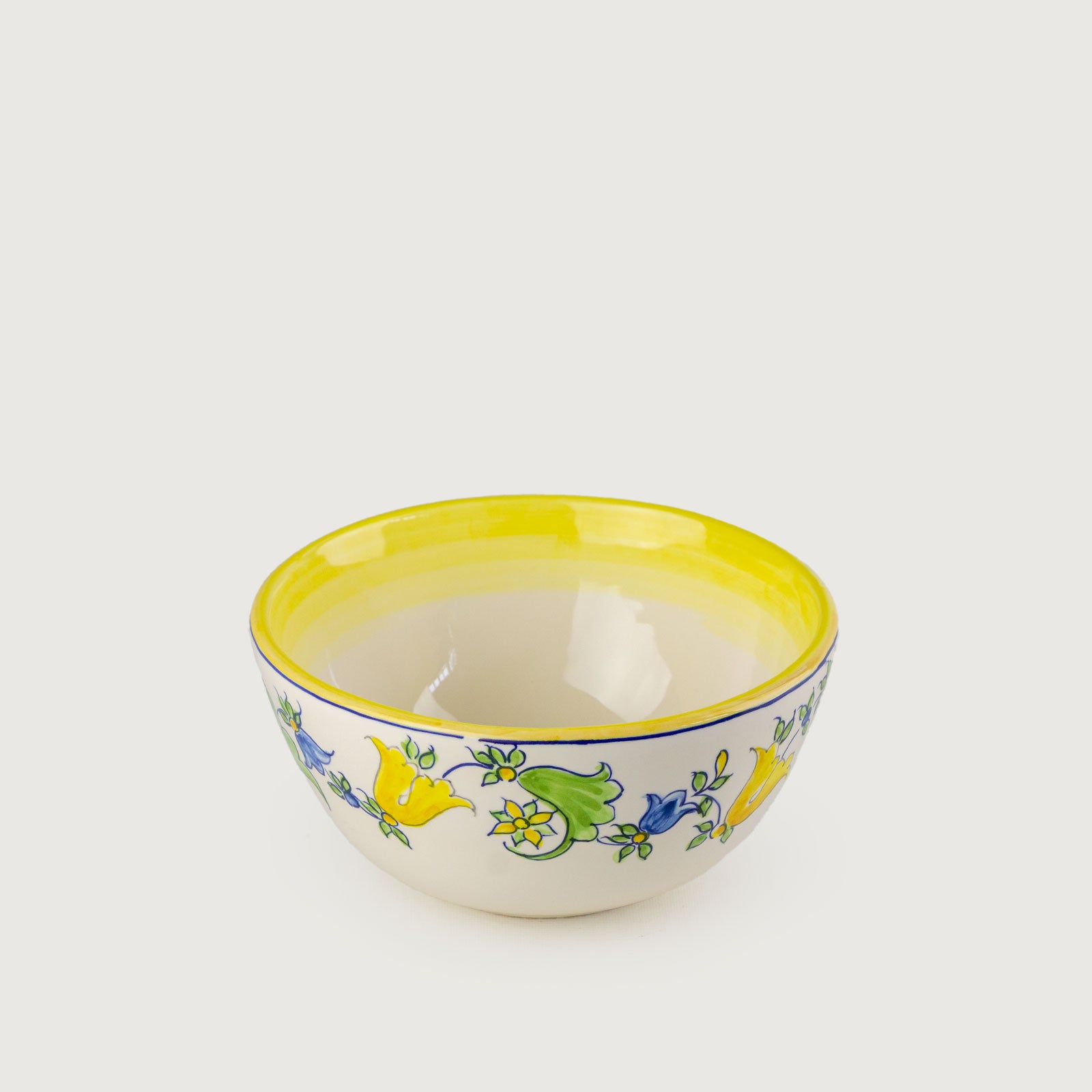 Bowl Cerâmica Napoli 15x7,5cm Pintado à Mão com Estampa Floral