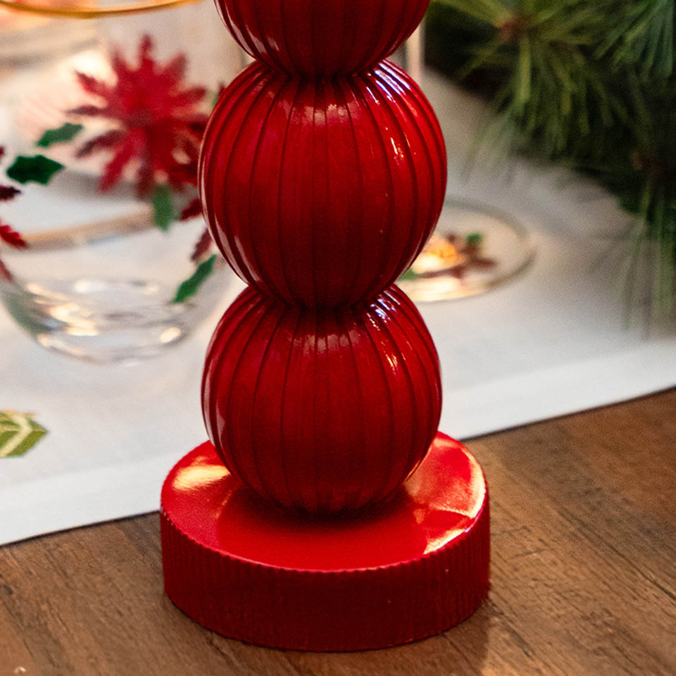 PRÉ-VENDA: Castiçal Doce Natal Resina Vermelho