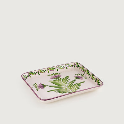 Suporte Raso Cerâmica Médio Flor de Alcachofra