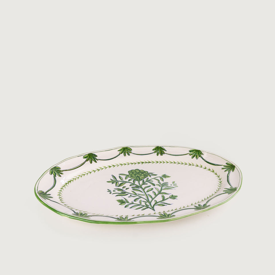 Travessa Provence Rasa Cerâmica Média Alcachofra Provençal