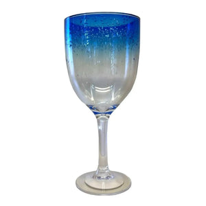 Taça Acrílico Bolhas Topo Degradê Azul 420ml