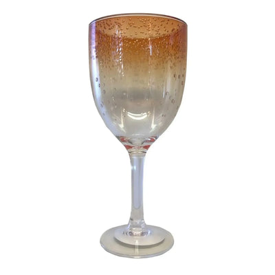 Taça Acrílico Bolhas Topo Degradê Laranja 420ml