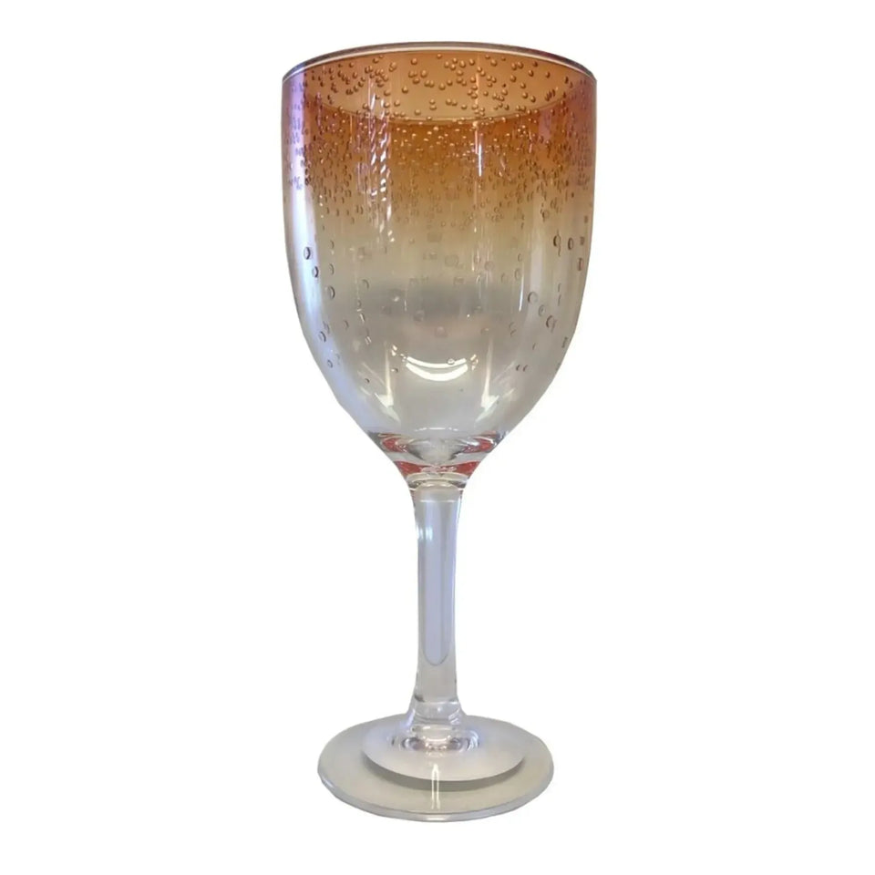 Taça Acrílico Bolhas Topo Degradê Laranja 420ml