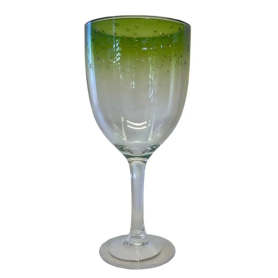 Taça Acrílico Bolhas Topo Degradê Verde 420ml