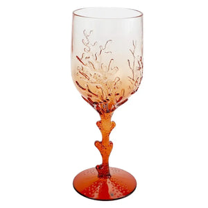 Taça Acrílico Detalhes Coral Laranja 470ml