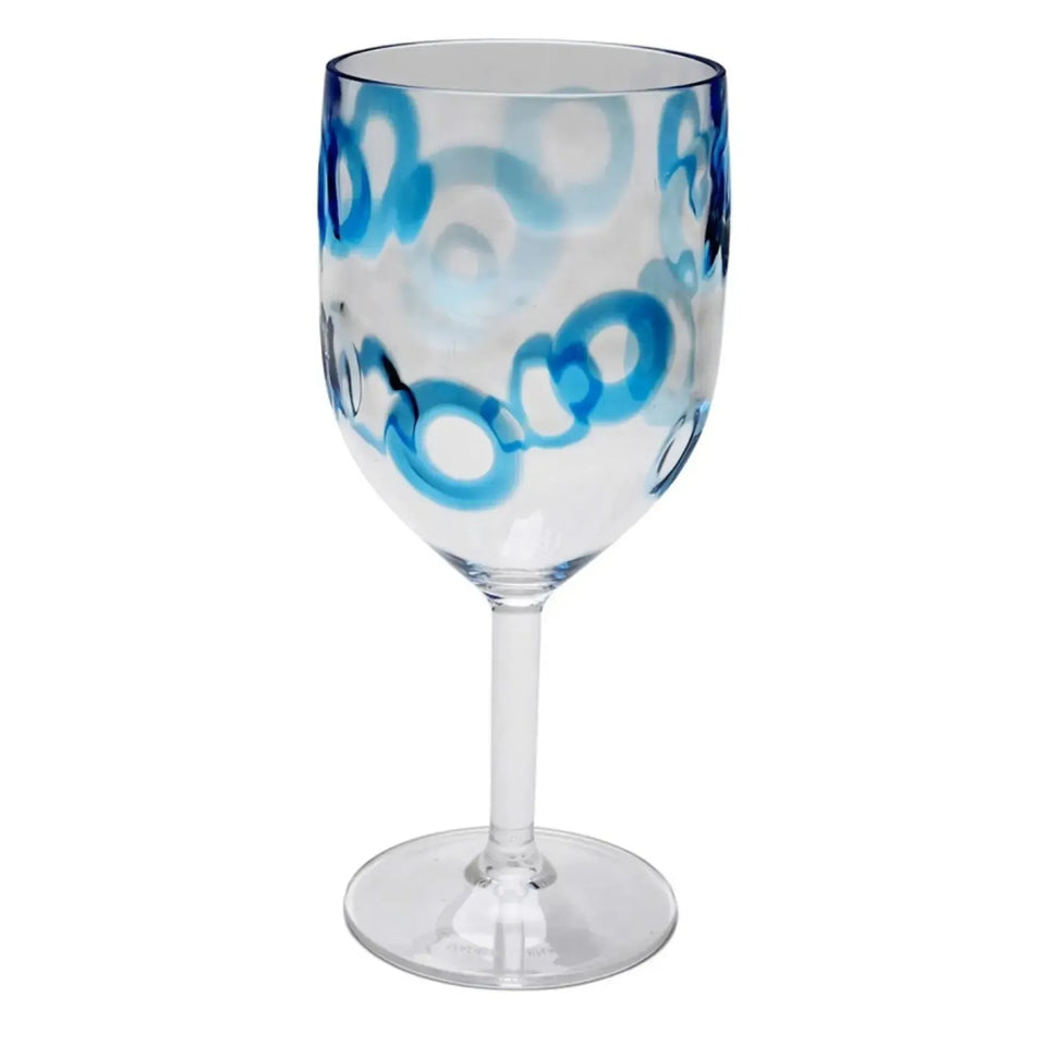 Taça Acrílico Textura Círculos Azul 500ml