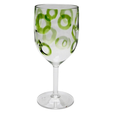 Taça Acrílico Textura Círculos Verde 500ml