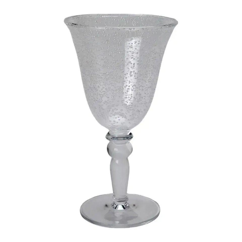 Taça Agua Acrílico Detalhes Bolhas Transparente 310ml