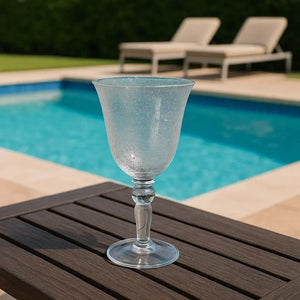 Taça Agua Acrílico Detalhes Bolhas Transparente 310ml