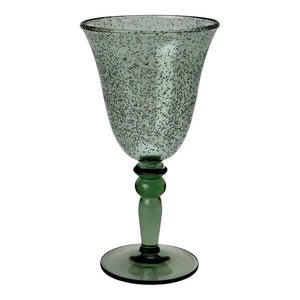 Taça Agua Acrílico Detalhes Bolhas Verde 310ml