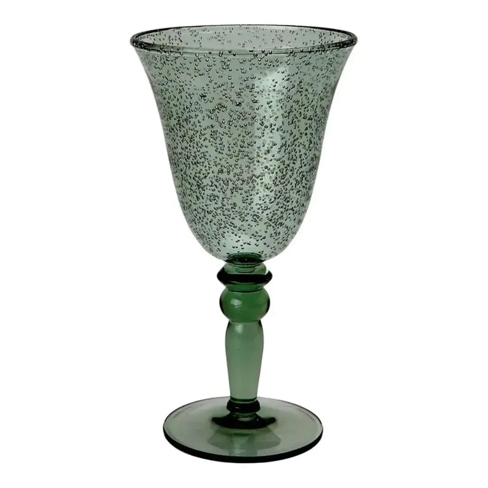 Taça Agua Acrílico Detalhes Bolhas Verde 310ml