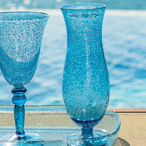 Taça Cerveja Acrílico Detalhes Bolhas Azul 651ml
