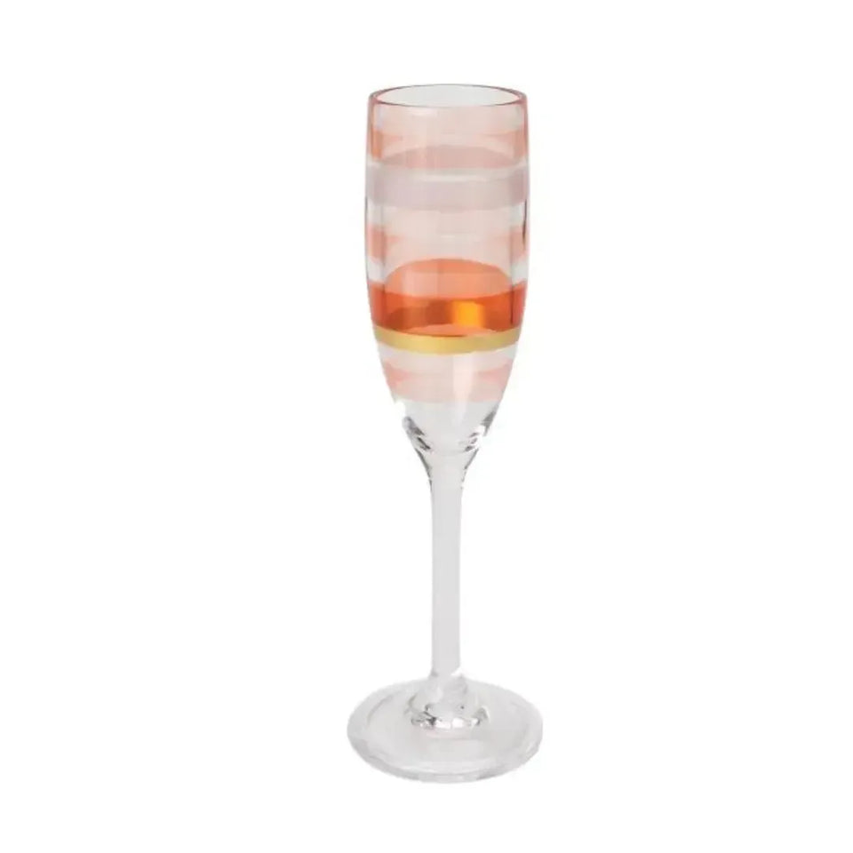 Taça Champanhe Acrílico Detalhe Degradê Rose 296ml