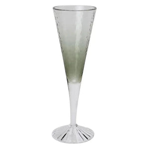 Taça Champanhe Acrílico Detalhe Degradê Verde 296ml