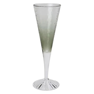 Taça Champanhe Acrílico Detalhe Degradê Verde 296ml