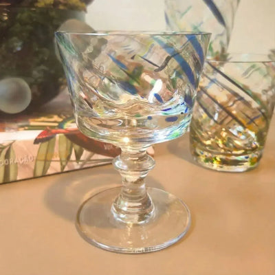 Taça Mozart em Puro Cristal para Sobremesa Murano Colors Torcido Colorida 245ml