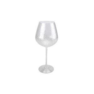 Taça Vinho Acrílico Detalhes Bolhas Transparente 680ml