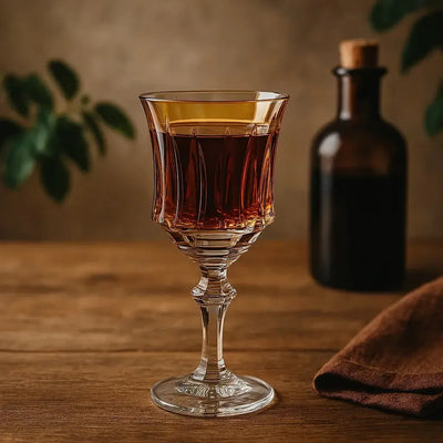 Taça em Cristal Lapidado 66 para Licor 19 Amarelo Artemano 70ml