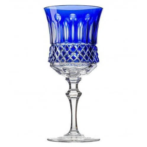 Taça em Cristal Lapidado 69 para Vinho 19 Azul Artemano 345ml