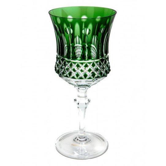 Taça em Cristal Lapidado 69 para Vinho 19 Verde Artemano 345ml
