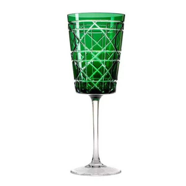 Taça em Cristal Lapidado 95 para Vinho 16 Verde Artemano 305ml